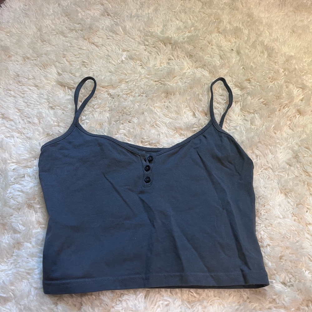 John Galt Blue Lorene Button Tank Top One size - Picture 1 of 3